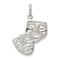 Sterling Silver Comedy & Tragedy Charm Drama Jewelry 21mm x 18mm
